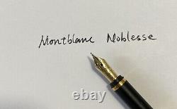 Stylo De Fontaine Noir Et Or Montblanc Noblesse Avec Nib Or 18k