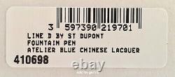 Stylo De Fontaine S. T. Dupont Line D Atelier Blue Chinese Lacquer, 410698, Nouveauté En Boîte