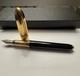 Stylo à Plume Cartier Noir Et Or 18 Carats - État Neuf