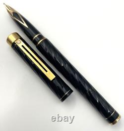 Stylo à plume Sheaffer Targa 1083 Laque Noir Spirale LIRE 23 Photos ! Vintage