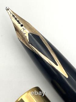 Stylo à plume Sheaffer Targa 1083 Laque Noir Spirale LIRE 23 Photos ! Vintage