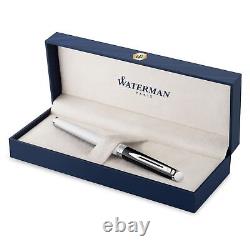 Stylo à plume Waterman Hémisphère Laque Noir & Blanc avec PVD en Palladium