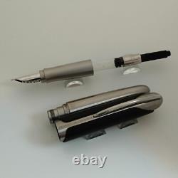 Stylo à plume en cuir noir Porsche Design P3150 avec clip en acier inoxydable