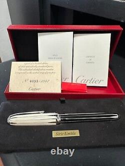 Stylo à plume en édition limitée Louis Cartier Backgammon finition platine 93/1847