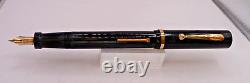 Stylo à plume vintage à levier noir des années 1930 - fonctionne - plume en bon état