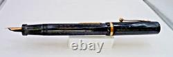 Stylo à plume vintage à levier noir des années 1930 - fonctionne - plume en bon état