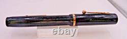 Stylo à plume vintage à levier noir des années 1930 - fonctionne - plume en bon état