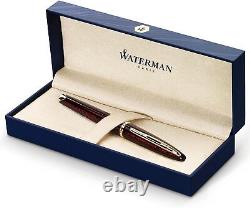 Stylo plume Carène Marine Ambre Marron & Noir avec clip en or 23 carats