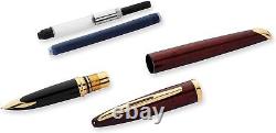 Stylo plume Carène Marine Ambre Marron & Noir avec clip en or 23 carats