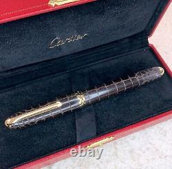 Stylo plume Cartier Limited Louis Dandy Edition motif croco avec étui