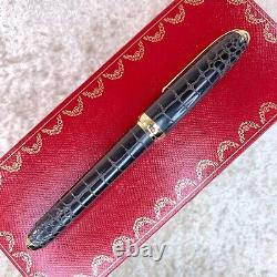 Stylo plume Cartier Limited Louis Dandy Edition motif croco avec étui