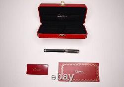 Stylo plume Cartier Pasha Code-barres en laque noire avec plume en or 18K 750 ST220015