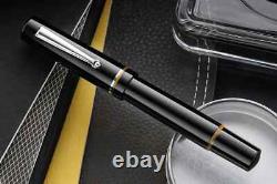 Stylo-plume Delta Spaccanapoli, D'Angio Noir avec plume Stub. NOUVEAU Fabriqué en Italie