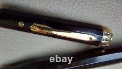 Stylo-plume Eversharp Doric Gold Seal en noir avec plume fine en or 14K
