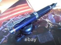 Stylo plume Harley Davidson bleu / chrome neuf dans sa boîte Lot K39