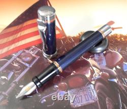 Stylo plume Harley Davidson bleu / chrome neuf dans sa boîte Lot K39