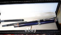 Stylo plume Harley Davidson bleu / chrome neuf dans sa boîte Lot K39