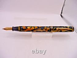 Stylo plume Jos. Lipic noir et perle à capuchon plat - plume moyenne l4k - en fonctionnement