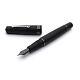 Stylo-plume Leonardo Momento Zero En Noir Satiné Avec Finitions Noires, Pointe Fine