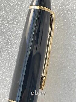 Stylo-plume Montblanc Black Meisterstuck 146 Le Grand avec plume en or 14 carats et finition dorée dans sa boîte