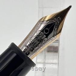 Stylo-plume Montblanc Meisterstuck Noir Or Résine Taille de plume F 14k Authentique