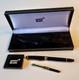 Stylo Plume Montblanc Meisterstuck Noir Et Or Avec Cartouches D'encre Supplémentaires, Taille M Nib