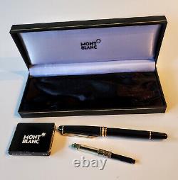 Stylo plume Montblanc Meisterstuck noir et or avec cartouches d'encre supplémentaires, taille M nib