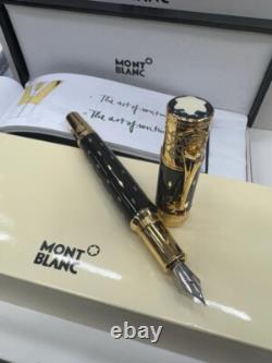 Stylo-plume Montblanc Queen Elizabeth Golden Black Corps + Cap Smooth