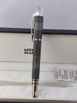 Stylo plume Montblanc Starwalker de luxe avec corps à carreaux noir et encre noire utilisée