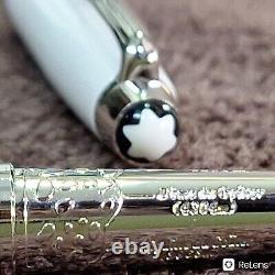 Stylo-plume Montblanc blanc et argent authentique, ouvert à Mumbai, numéro de série