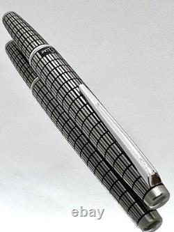 Stylo plume PILOT Elite Grille en acier noir Nib-F 18K-750 VINTAGE H1277 modèle 1977