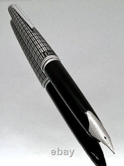 Stylo plume PILOT Elite Grille en acier noir Nib-F 18K-750 VINTAGE H1277 modèle 1977