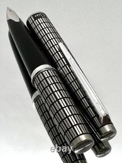 Stylo plume PILOT Elite Grille en acier noir Nib-F 18K-750 VINTAGE H1277 modèle 1977