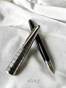 Stylo-plume PILOT Elite à carreaux noirs plume F 14k-585 Vintage fabriqué en 1981