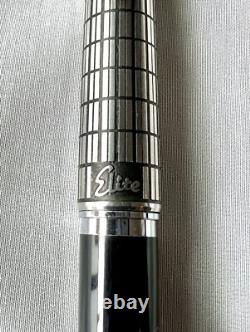 Stylo-plume PILOT Elite à carreaux noirs plume F 14k-585 Vintage fabriqué en 1981