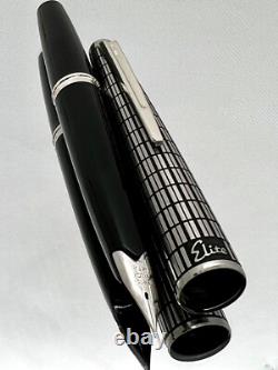 Stylo plume PILOT Elite carreaux noirs plume fine 18k-750 vintage fabriqué en 1974