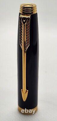 Stylo-plume Parker 75 noir avec finitions en or, plume fine en or 18K FRANCE Q 1980/90