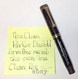 Stylo-plume Parker Duofold Junior Noir Permanite Rénové Excellent État