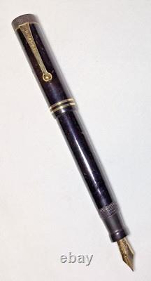 Stylo-plume Parker Duofold Junior Noir Permanite Rénové Excellent État