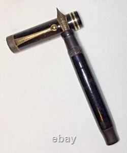 Stylo-plume Parker Duofold Junior Noir Permanite Rénové Excellent État