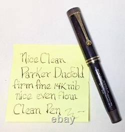 Stylo-plume Parker Duofold Junior Noir Permanite Rénové Excellent État