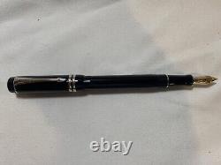 Stylo-plume Parker Duofold Noir & Platine Nib Medium en Or 18Kt Nouveau dans la Boîte