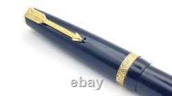 Stylo plume Parker Maxima Duofold en noir avec plume moyenne en or 14k fabriqué en Angleterre