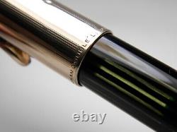Stylo-plume Pelikan 500 vintage - noir strié et or roulé - 14K - Allemagne années 50