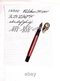 Stylo-plume Pelikan Souveran M800 Noir-Rouge 18C-750F NIB MÉDIUM Avec Boîte et Documents