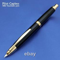 Stylo plume Pilot Namiki CAPLESS Noir Nib Fin Moyenne FC-15SR-B-FM