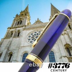 Stylo-plume Platinum New #3776 CENTURY Chartres Blue avec pointe moyenne PNB-15000#51-3