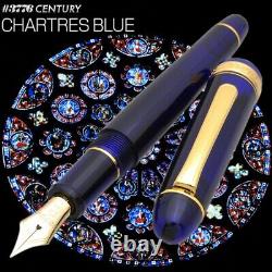 Stylo-plume Platinum New #3776 CENTURY Chartres Blue avec pointe moyenne PNB-15000#51-3