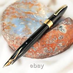 Stylo-plume Sheaffer Touchdown Imperial IV Noir 1350 en or 14 carats, pointe fine, RESTAURÉ