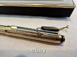 Stylo plume Signature Vintage en or 22 carats et laque noire croix